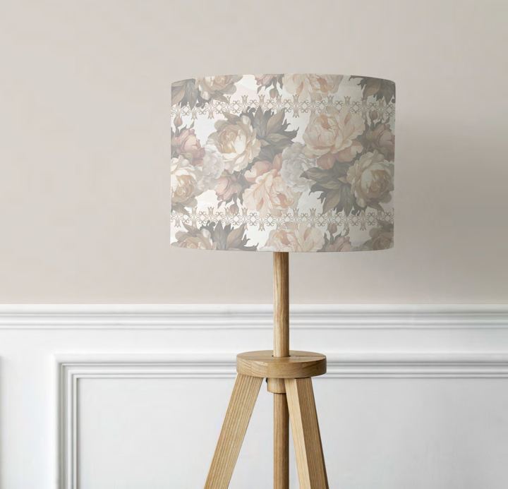Lampshade with a floral pattern