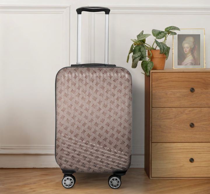 A patterned Marie-Antoinette cabin suitcase
