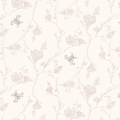 Magnolia vines with the MA monogram — pattern from the Marie-Antoinette Style Guide